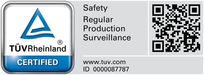 TÜV Rheinland certified